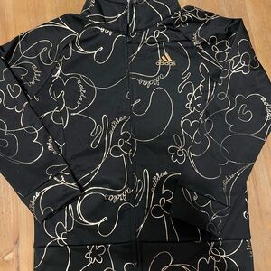Adidas Black Jacket with Gold Script Design